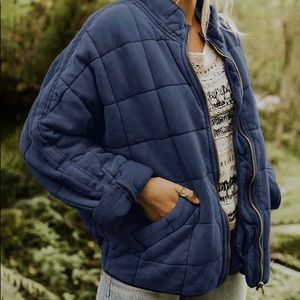 NWOT Women’s Blue Quilted Jacket Size Medium